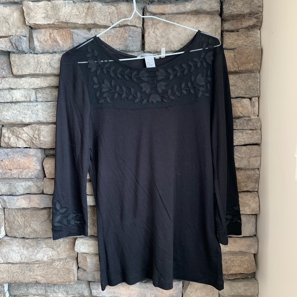 H&M | embroidered net top